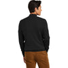 Brooks Brothers Men's Deep Black Washable Merino Birdseye 1/4 Zip Sweater
