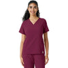 Carhartt Women's Wine Knit Panel Scrub Top