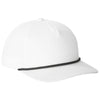 Port Authority White/ Black Snapback Five-Panel Rope Cap