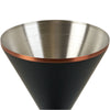 Snowfox Black 8 oz. Double Wall Steel Stemmed Martini Glass
