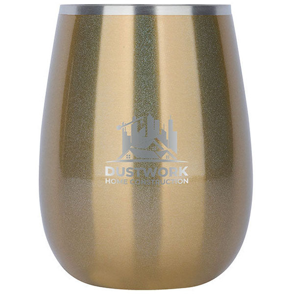 Snowfox Gold 12 oz. Vacuum Insulated Grand Pinot Wine Glass