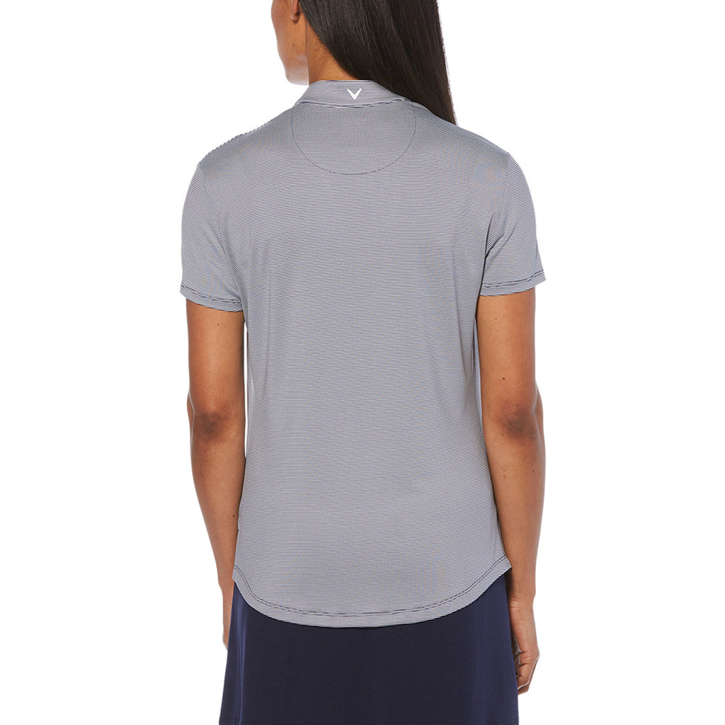 Callaway Women's Peacoat Navy/White Fine Line Spripe Polo