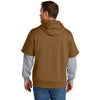 CornerStone Men's Duck Brown/Heather Grey Touch Fleece Layered Hoodie