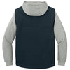CornerStone Men's Navy/Heather Grey Duck Fleece Full-Zip Hooded Jacket
