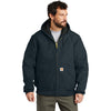 Carhartt Men's Dark Navy Quilted-Flannel-Lined Duck Active Jacket