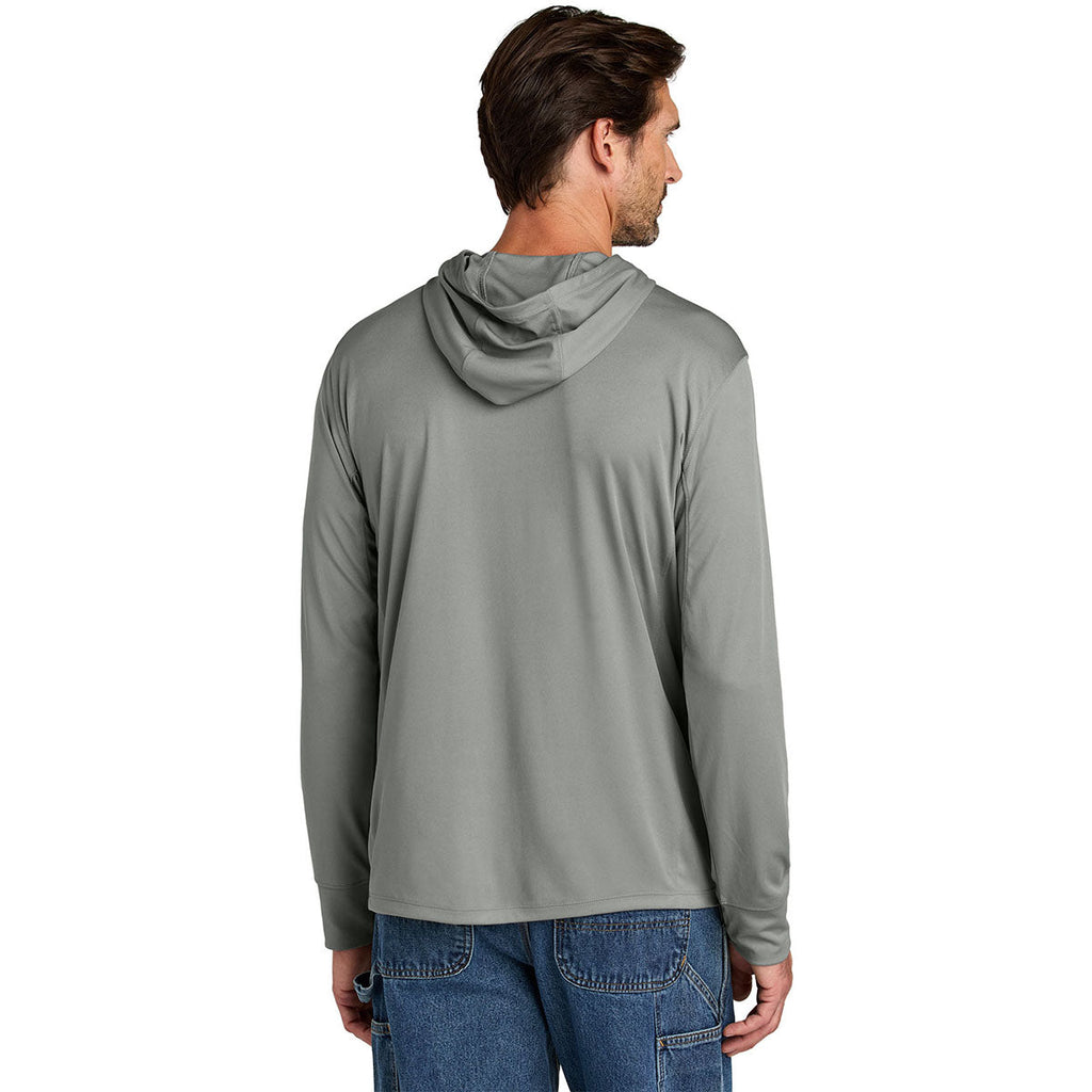 Carhartt Men's Asphalt Grey Force Sun Defender Long Sleeve Hooded T-Shirt