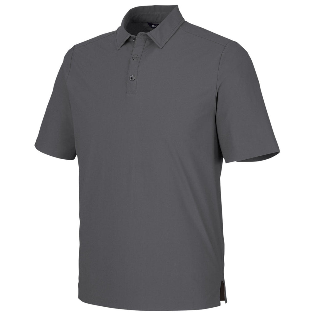 Devon & Jones Men's Graphite CrownLux Performance Windsor Welded Polo