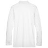 Devon & Jones Men's White CrownLux Performance Tall Plaited Long Sleeve Polo