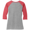 District Women's Red Frost/ Grey Frost Perfect Tri 3/4-Sleeve Raglan