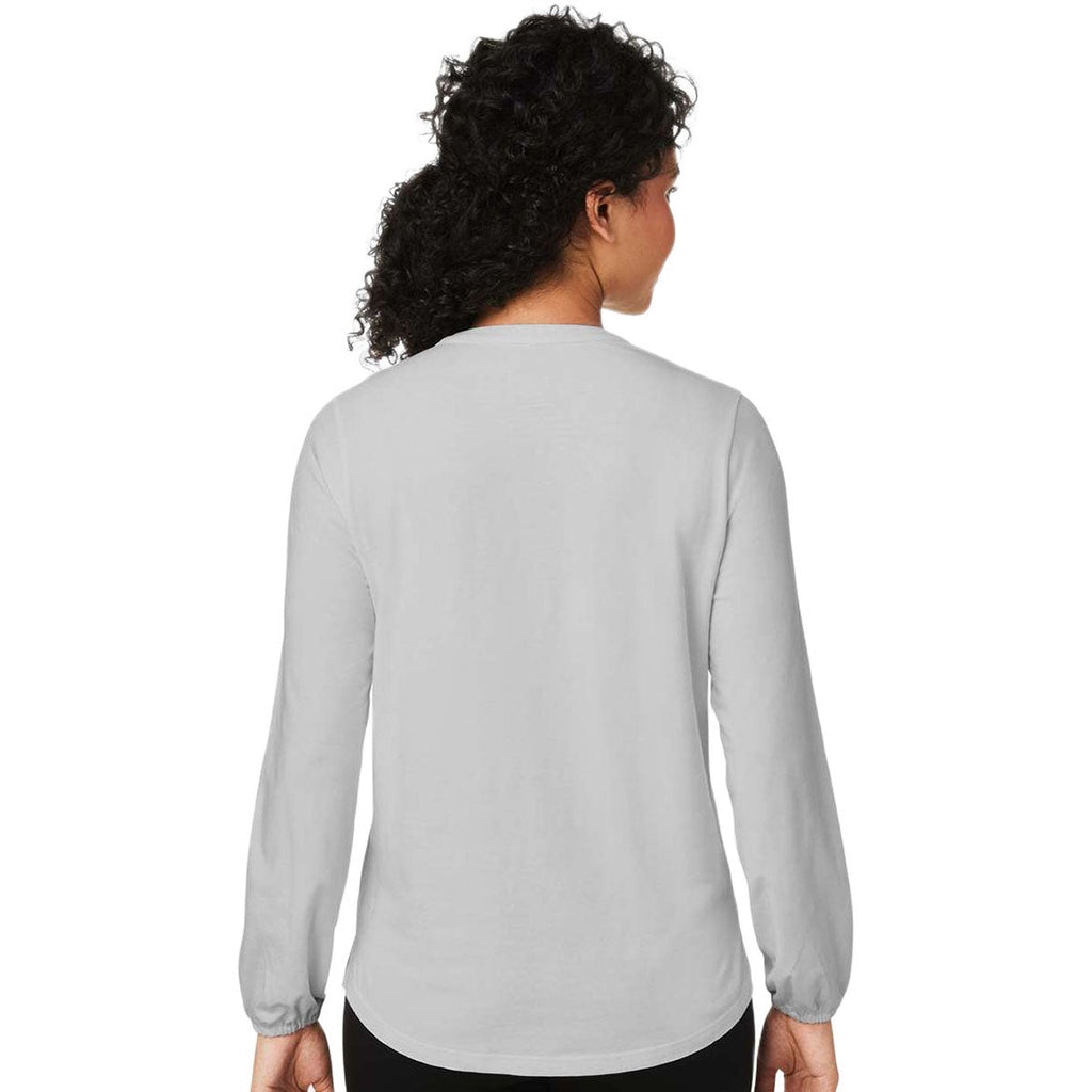 Devon & Jones Women's Grey Raleigh Half-Placket Knit Top