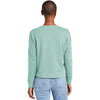 District Women's Heathered Eucalyptus Blue Perfect Tri Fleece V-Neck Sweatshirt