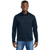 Eddie Bauer Men's River Blue Navy Smooth Mid Layer Fleece 1/2-Zip