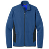 Eddie Bauer Men's Blue Heather Full-Zip Heather Stretch Fleece Jacket