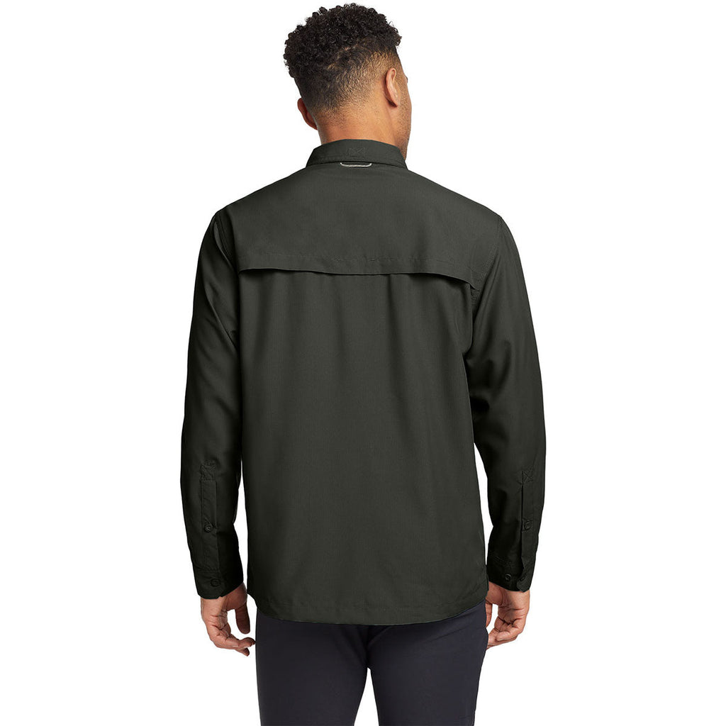 Eddie Bauer Men's Boulder Grey L/S Performance Fishing Shirt