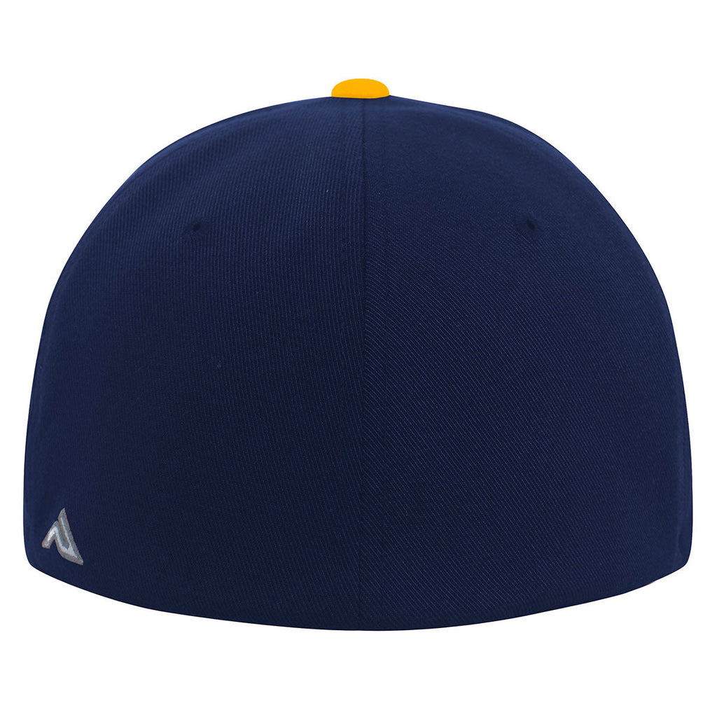 Pacific Headwear Navy/Gold Premium A/C2 Performance FlexFit Cap