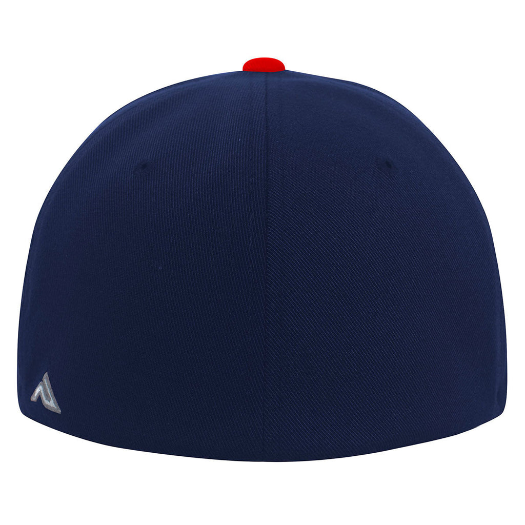 Pacific Headwear Navy/Red Premium A/C2 Performance FlexFit Cap