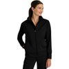 Grey's Anatomy Women's Black Four Pocket Zip Front Collar Ease Warm-Up Jacket