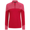 Levelwear Women's Flame Red Classic Stripes Pullover