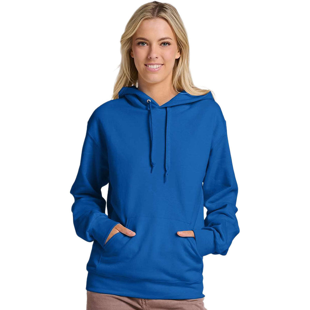 Jerzees Unisex Royal Ultimate CVC Hooded Sweatshirt