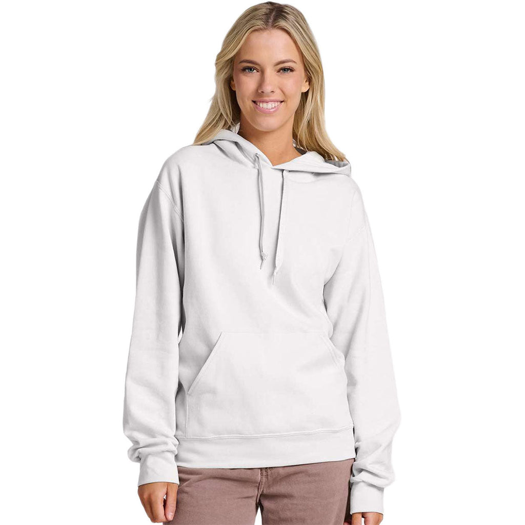 Jerzees Unisex White Ultimate CVC Hooded Sweatshirt