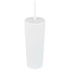 Logomark White Bayard 24 oz. Double Wall Steel/PP Liner Straw Tumbler
