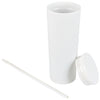 Logomark White Bayard 24 oz. Double Wall Steel/PP Liner Straw Tumbler