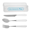 Primeline White Cutlery Set in Plastic Case