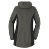 Port Authority Women's Grey Steel/Deep Black Active Hooded Soft Shell Jacket