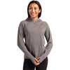 Cutter & Buck Women's Black Heather Adapt Knit Recycled Heathered Hooded Pullover