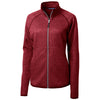 Cutter & Buck Women's Cardinal Red Heather Mainsail Sweater-Knit Full Zip Jacket