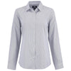 Cutter & Buck Women's Elemental Grey/White Skyline Epic Confidence Recycled Pinstripe Long Sleeve Dress Shirt