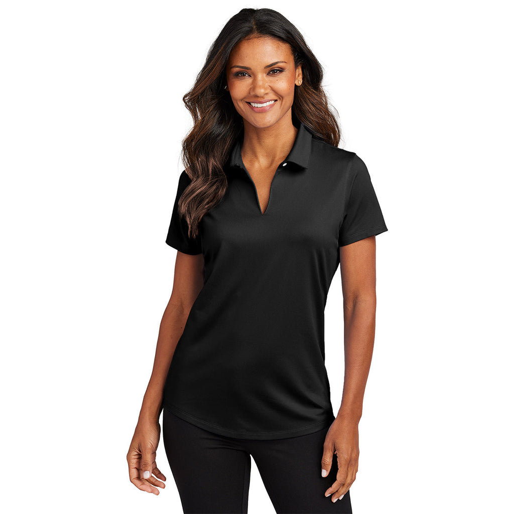 Port Authority Women's Black City Stretch Polo