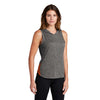 Sport-Tek Women's Deep Orange/Dark Grey Heather PosiCharge Tri-Blend Wicking Draft Hoodie Tank