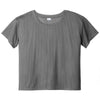 Sport-Tek Women's Dark Grey PosiCharge Tri-Blend Wicking Draft Crop Tee