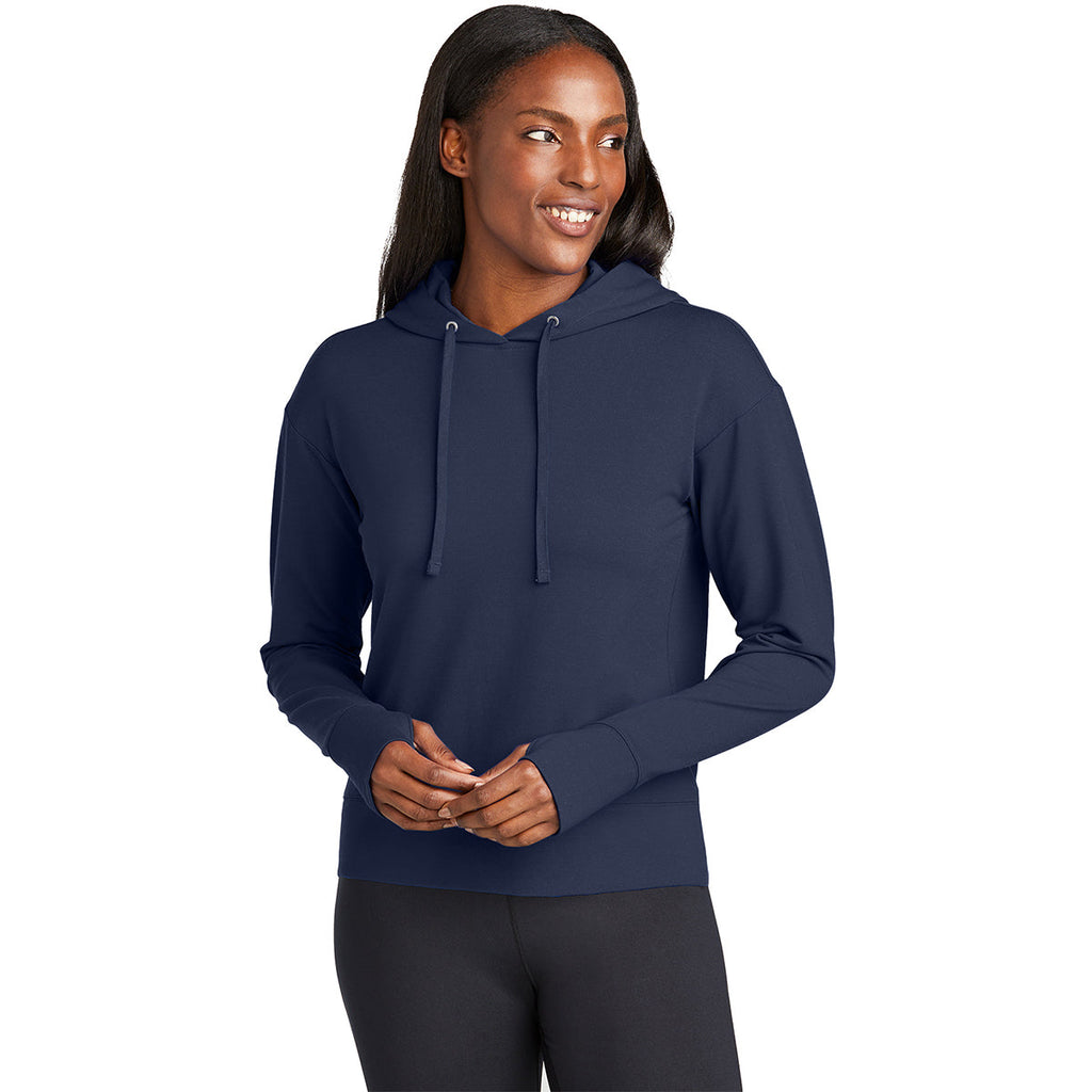 Sport-Tek Women's True Navy Sport-Wick Flex Fleece Pullover Hoodie