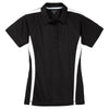 Sport-Tek Women's Black/White PosiCharge Micro-Mesh Colorblock Polo
