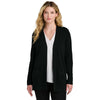 Port Authority Women's Deep Black Easy Care Open-Front Cardigan Sweater