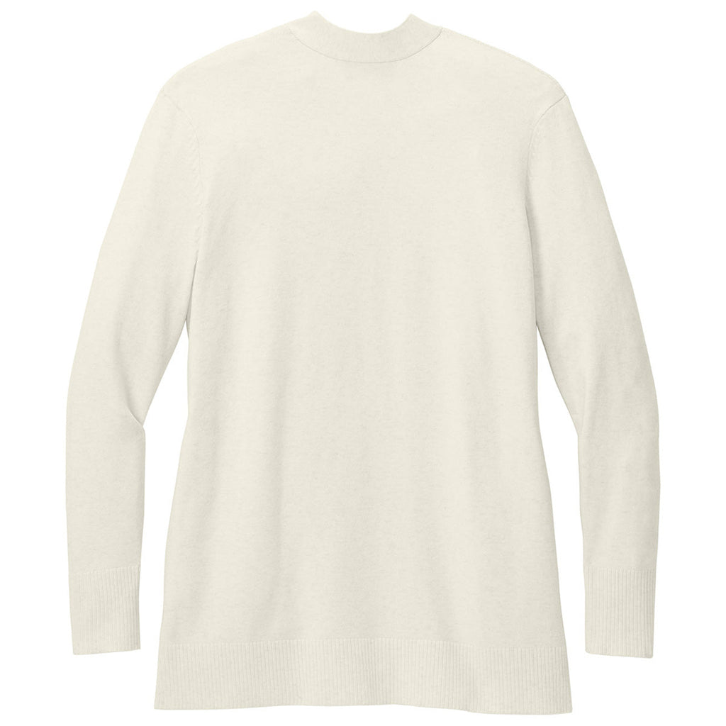 Port Authority Women's Oatmeal Heather Easy Care Open-Front Cardigan Sweater