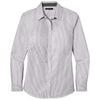 Port Authority Women's Black/White SuperPro Oxford Stripe Shirt