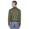 Harriton Men's Tactical Green Tactical Long-Sleeve Performance Polo