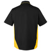 Harriton Men's Black/Sunray Yellow Tall Flash Colorblock Short Sleeve Shirt