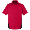 Harriton Men's Red/Black Tall Flash Colorblock Short Sleeve Shirt