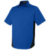 Harriton Men's True Royal/Black Tall Flash Colorblock Short Sleeve Shirt