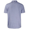 Cutter & Buck Men's Navy Blue Heather Forge Eco Heather Stripe Stretch Recycled Polo