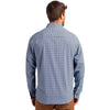 Cutter & Buck Men's Pale Blue/Navy Blue Skyline Epic Confidence Recycled Gingham Long Sleeve Dress Shirt