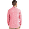 Cutter & Buck Men's Red/White Skyline Epic Confidence Recycled Gingham Long Sleeve Dress Shirt