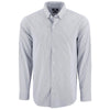 Cutter & Buck Men's Elemental Grey/White Skyline Epic Confidence Recycled Pinstripe Long Sleeve Dress Shirt