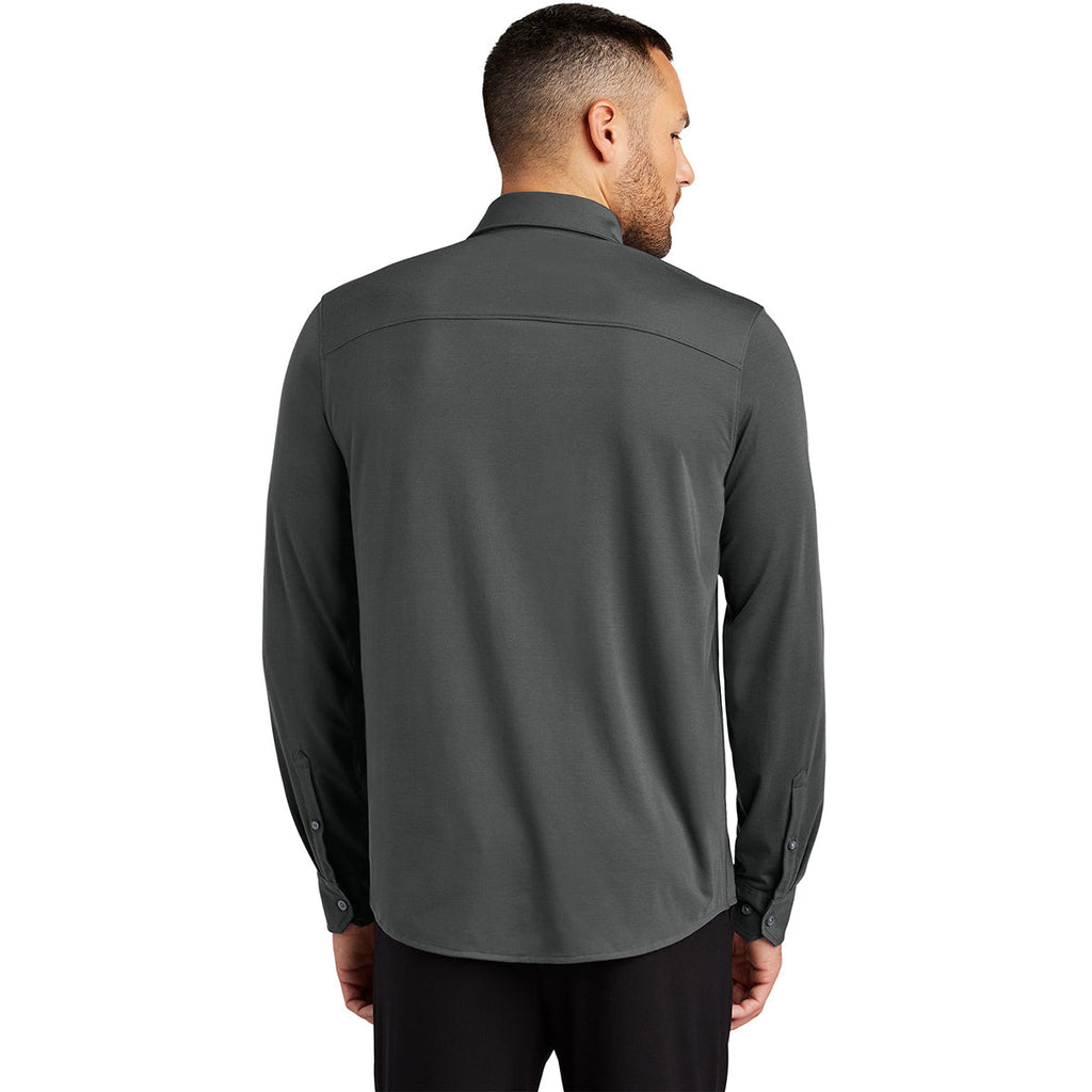 Mercer+Mettle Men's Anchor Grey Stretch Jersey Long Sleeve Shirt