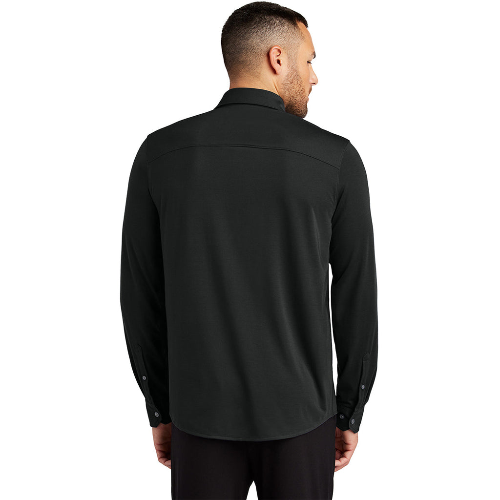 Mercer+Mettle Men's Deep Black Stretch Jersey Long Sleeve Shirt