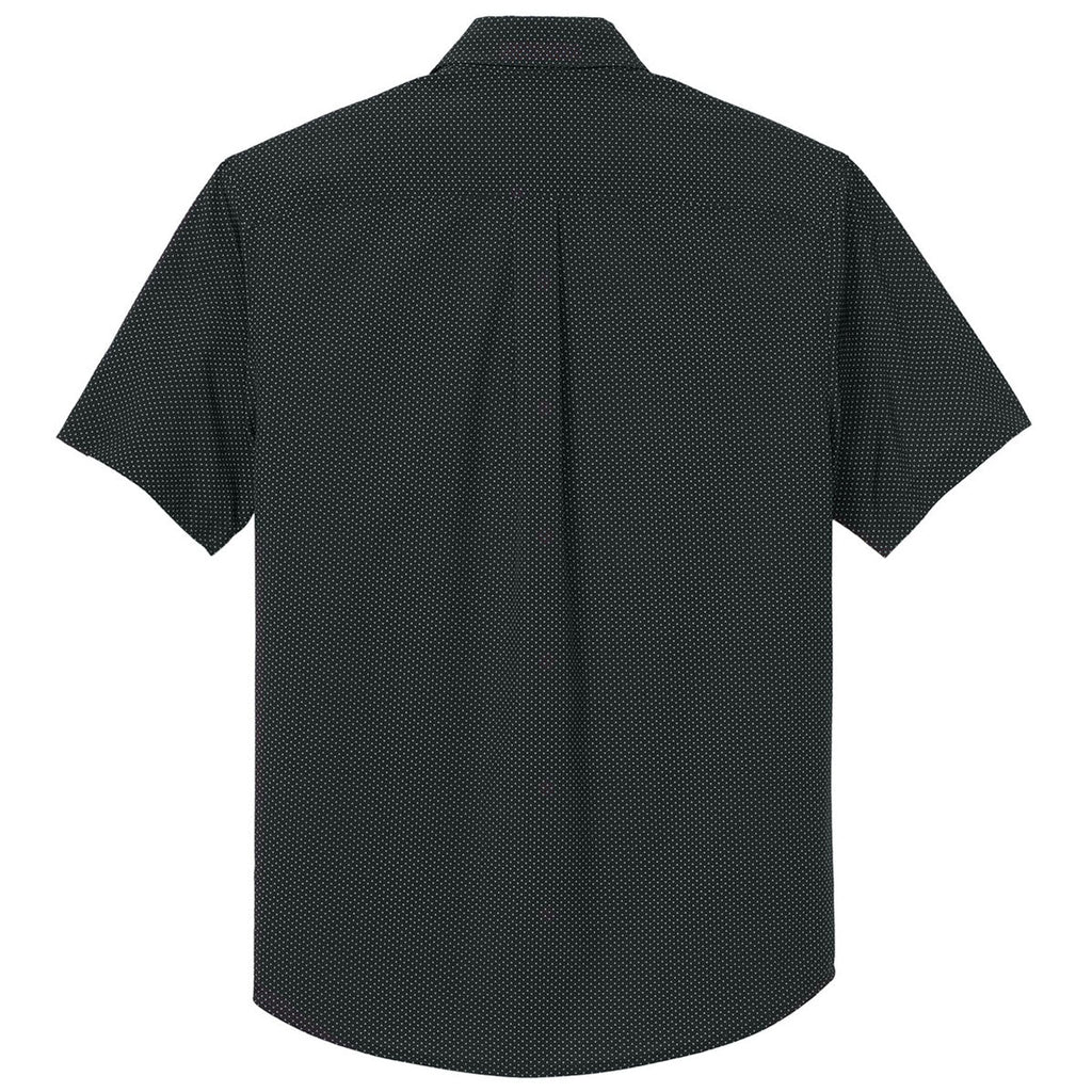 Mercer+Mettle Men's Deep Black Triangle Print Short Sleeve UV Capital Tech Shirt